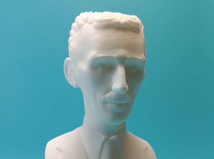 Nikola Tesla Bust Large 3d printed Macro Shot, Face Detail
