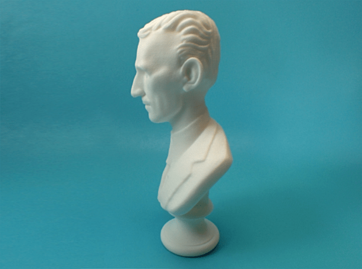 Nikola Tesla Bust Small 3d printed Macro Shot, Full Profile