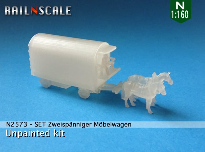 SET Zweispänniger Möbelwagen  (N 1:160) 3d printed 