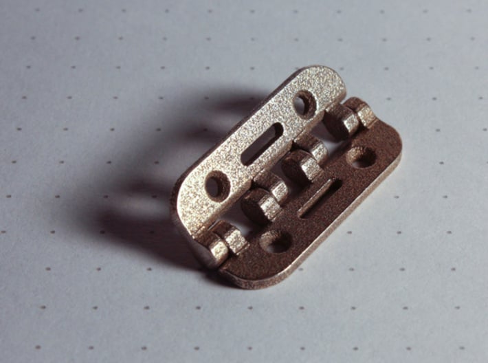 Snap Together 27mm x 15mm Micro Hinge - Stainless 3d printed