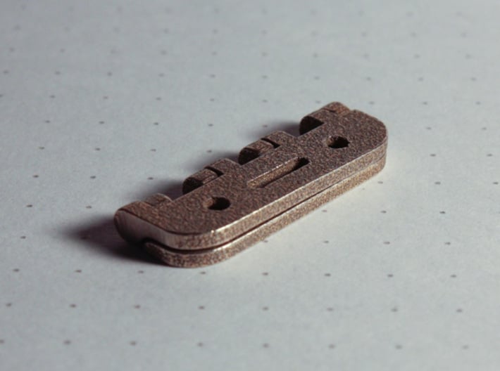 Snap Together 27mm x 15mm Micro Hinge - Stainless  3d printed Fully Closed