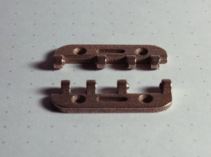 Snap Together 27mm x 15mm Micro Hinge - Stainless  3d printed Unassembled - As delivered