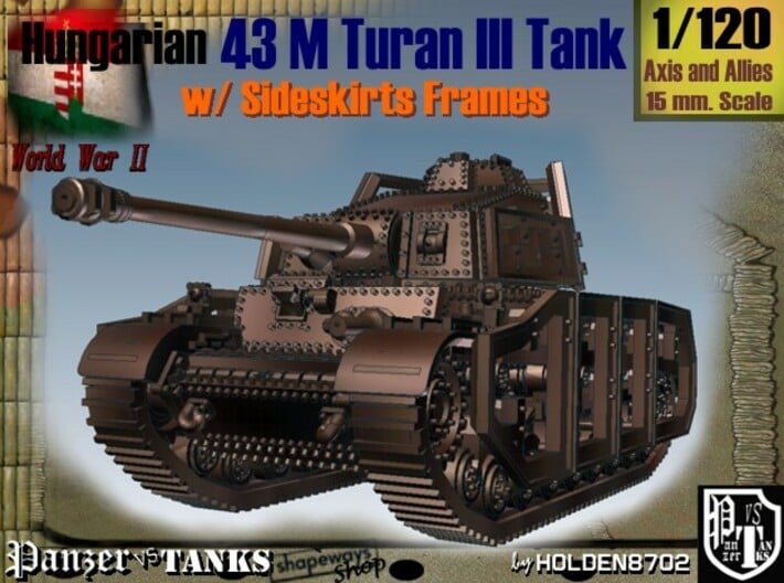 1-120 Hungarian 43M Turan III Sideskirts Frames 3d printed