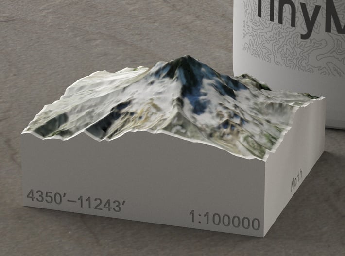 Mt. Hood, Oregon, USA, 1:100000 Explorer 3d printed 