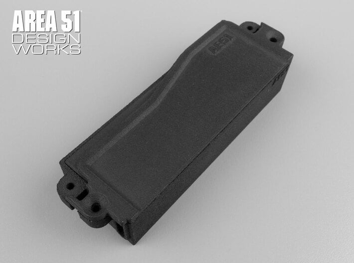 RC8B3.1 Enclosed Battery Box 3d printed Shown in optional black after assembly