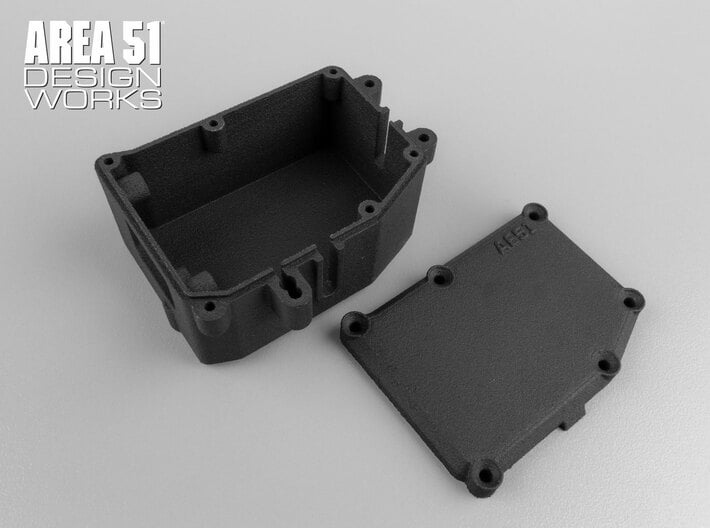 RC8B3 Large Receiver Box [for electronic switch] 3d printed Shown in optional black after separation