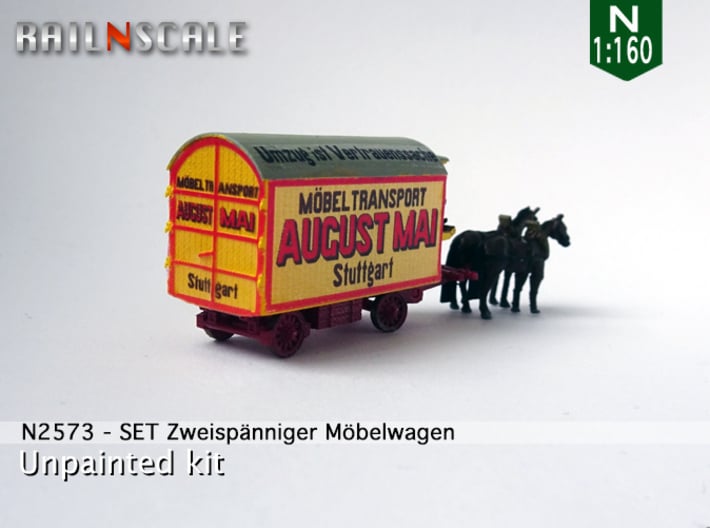 SET Zweispänniger Möbelwagen  (N 1:160) 3d printed 