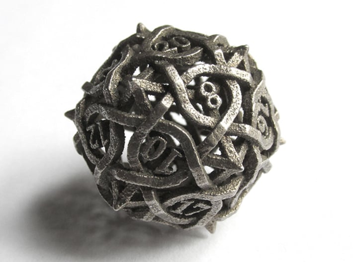 Interwoven Geometric Vines and Thorns D20 3d printed
