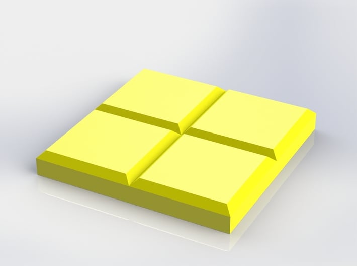 Yellow Square Coaster 3d printed 