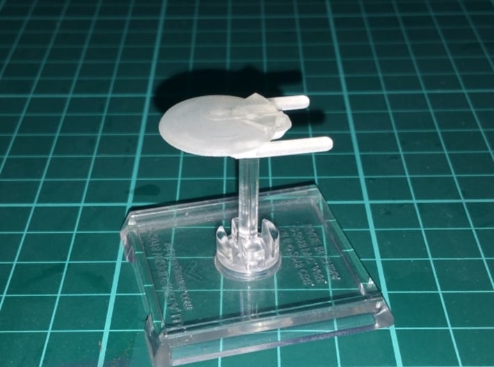 Mediterranean Class 1/7000 Attack Wing x3 3d printed Smooth FIne Detail Plastic, mounted on a small Attack Wing base.