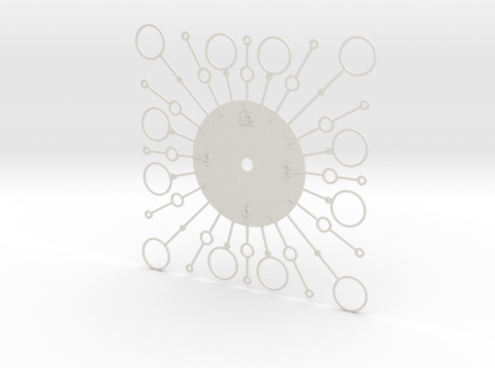 Sunburst Clock - Bubbles 3d printed 