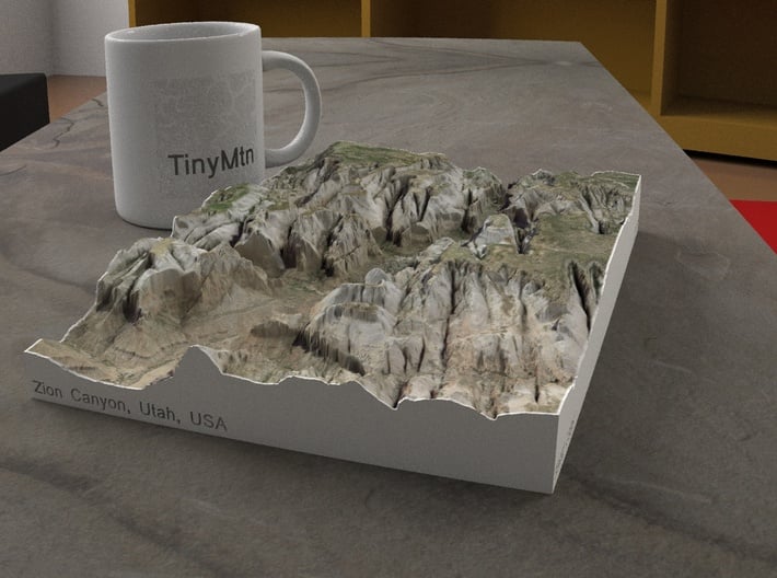 Zion Canyon, Utah, USA, 1:50000 3d printed 