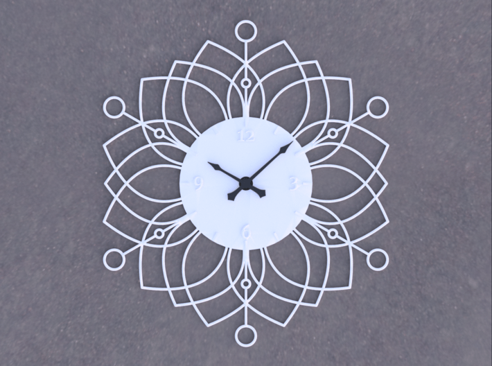 Sunburst Clock - Deanna 3d printed Render of clock face with hands added