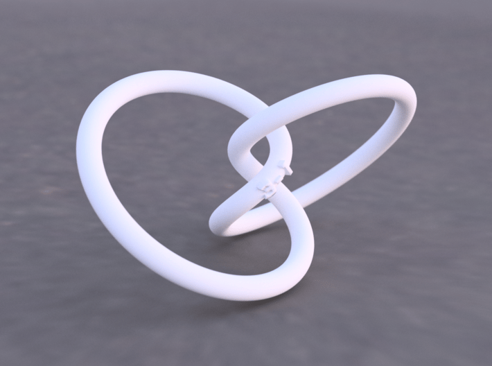 Tritangentless Trefoil Knot 3d printed Example render of knot printed in White Versitile Plastic