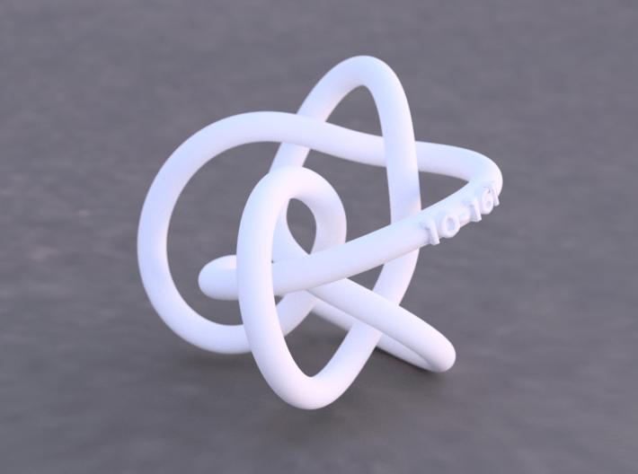 Midway Perko Knot 3d printed Example render of knot printed in White Versitile Plastic