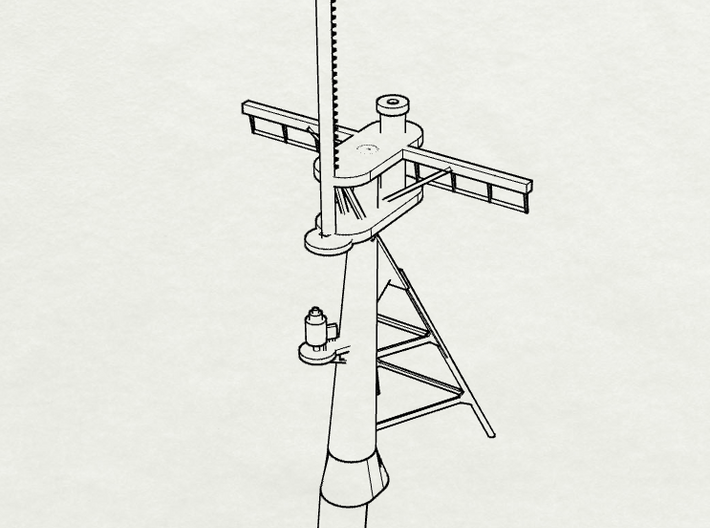 1/96 scale Hamilton Mast - Rear 3d printed