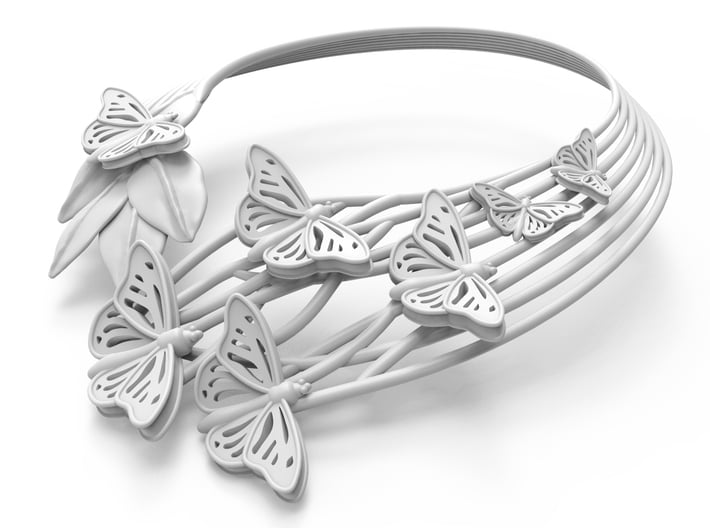 Butterflies in Love_Necklace 3d printed 