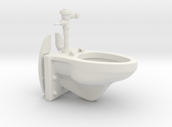 1:18 Scale Toilet - Articulated Wall Mounted Manua 3d printed 