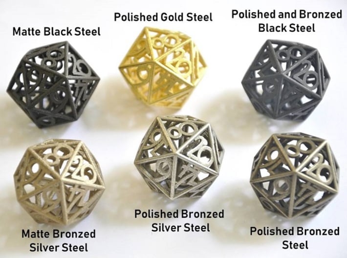 D20 Balanced - Fire (Small Numbers) 3d printed 