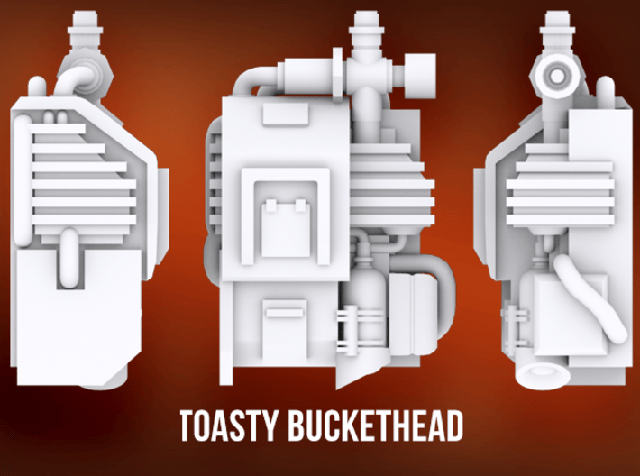 Toasty Buckethead (x1) 3d printed 