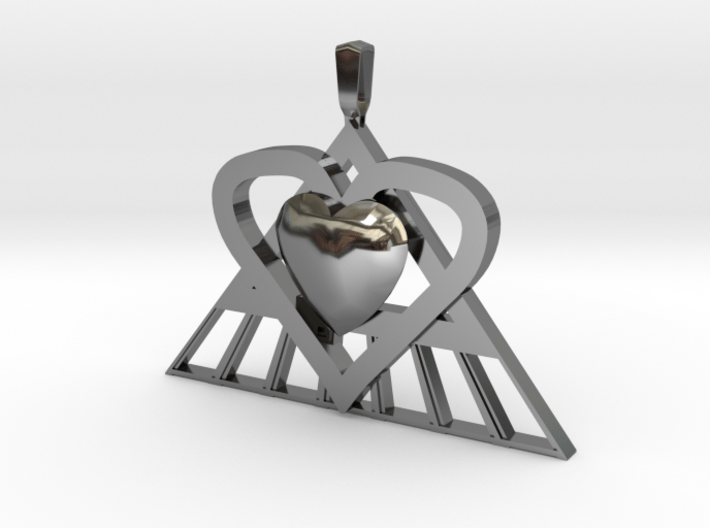 Pi Heart Medallion 3d printed