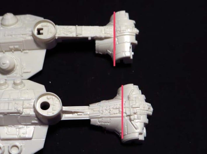 CORVETTE BANDAY 014 FALCON CONVERSION 3d printed Instructions: cut hammer head by this line.