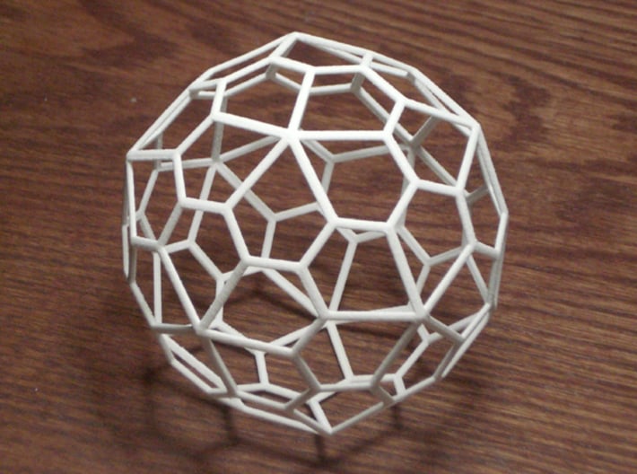 Pentagonal Hexecontehedron, large 3d printed 60 sided polyhedron - photo is of a 3&quot; diameter one