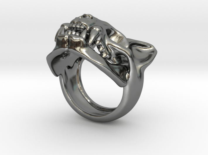 Cat Skull Ring 3d printed 