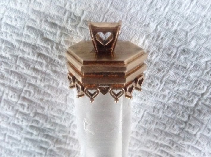 Crystal Charm Holder 3d printed Custom Pendant Charm to Hold a Lucky Quartz