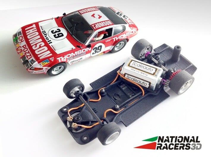 3D chassis - Fly Ferrari 365 GTB (Combo) 3d printed Chassis compatible with Fly model (slot car and other parts not included)
