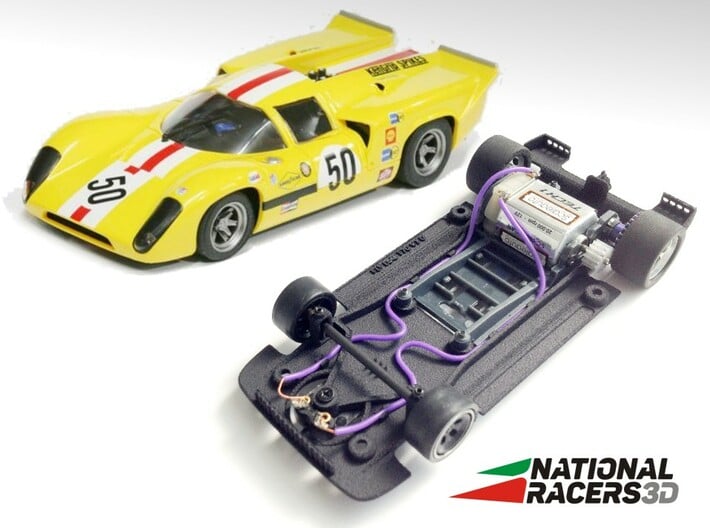 3D Chassis - Fly Lola T70 (SW) 3d printed Chassis compatible with Fly model (slot car and other parts not included)