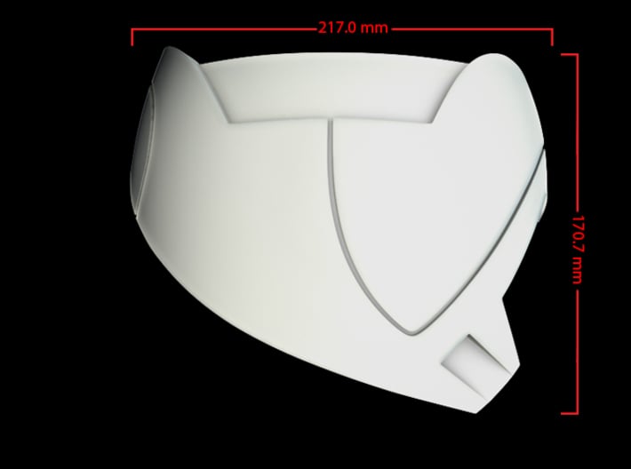 Iron Man Mark IV Shoulder Armor (Outer Right) 3d printed CG Render (Side Measurements)