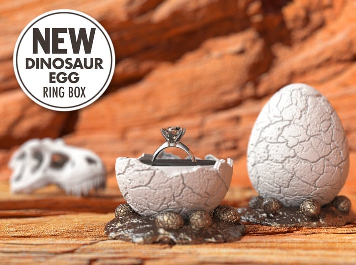 Dinosaur Egg Ring Box - Proposal Ring Box 3d printed The Insert Ring Holder and Stand are sold separately.