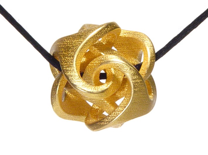 Ora Pendant 3d printed Polished gold-plated steel