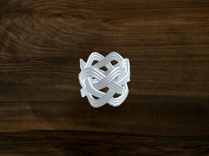 Turk's Head Knot Ring 4 Part X 6 Bight - Size 0 3d printed 