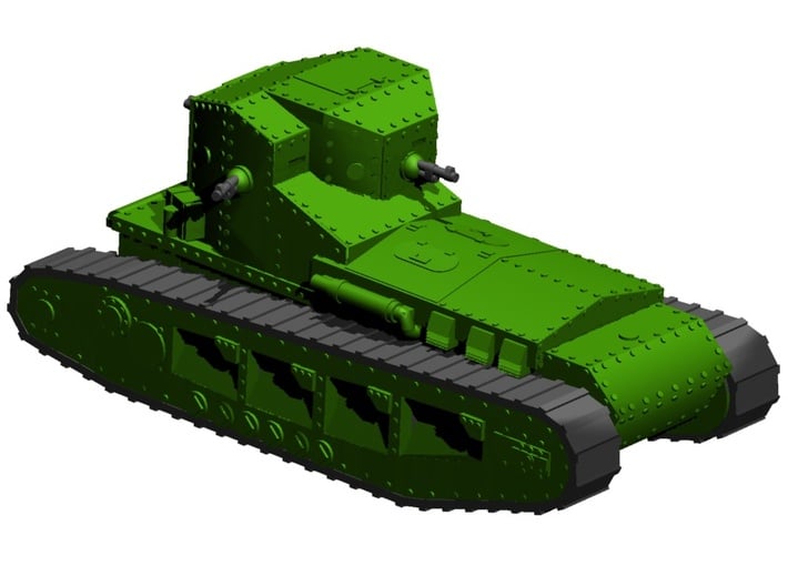 1/87 Mk.A Whippet tank (low detail) 3d printed 