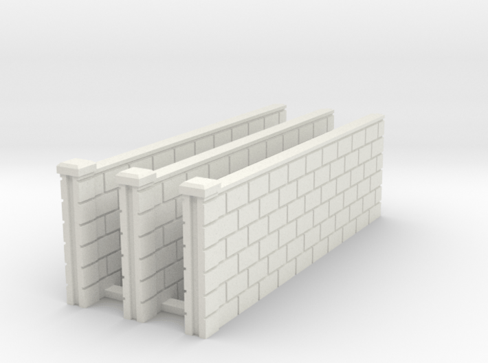 5' Block Wall - 3-Long Jointed Sections 3d printed Part # BWJ-002