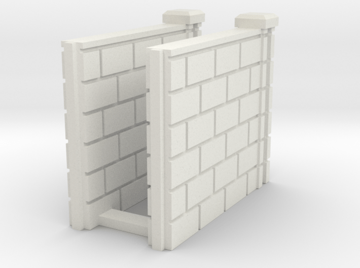 5' Block Wall - 2-Short R/S Jointed Intersections 3d printed Part # BWJ-015