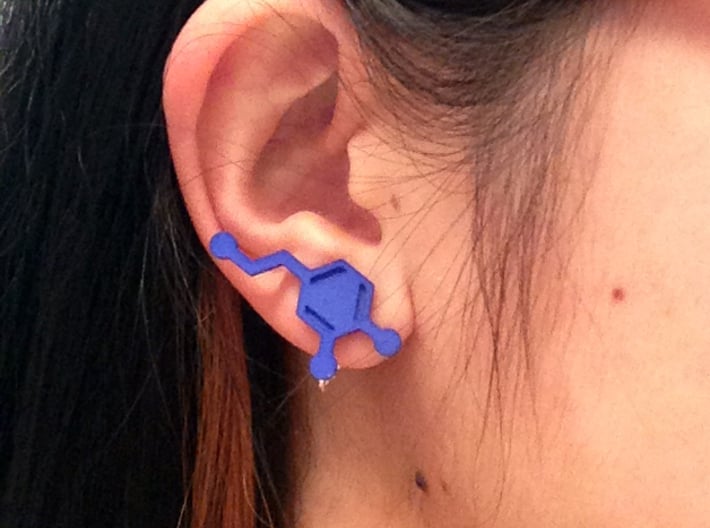 Dopamine Molecule Earrings 3d printed 