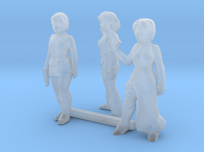 HO Scale Female Robbers 3d printed This is render not a picture