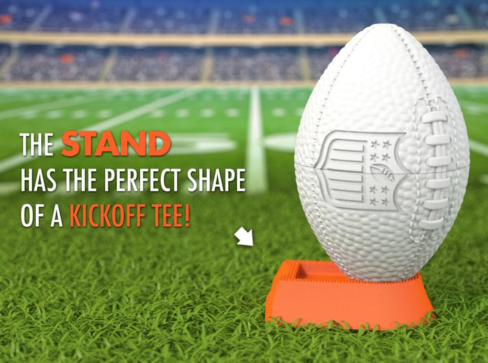 KICKOFF TEE STAND for the Football Ring Box 3d printed The Ball Ring Box and  Insert Ring Holder are sold separately.