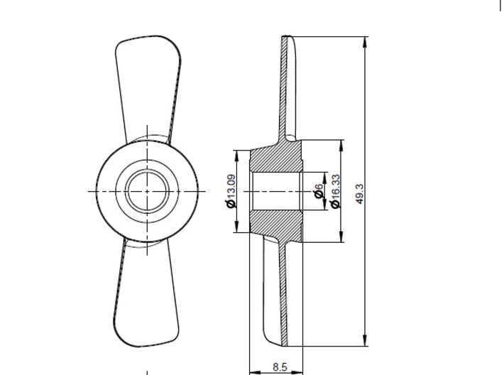 Propellersatz für Torpedo G7e in 1:8,5 3d printed 