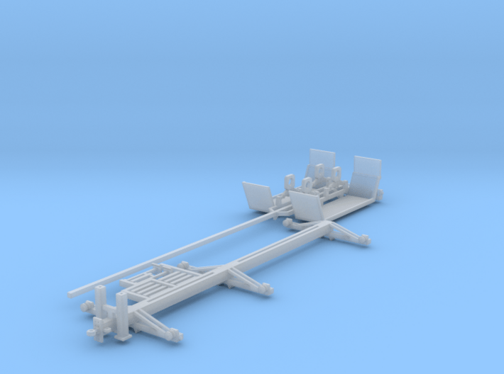 40 Foot Collapsed Utility Pole Trailer 1-87 HO Sca 3d printed 