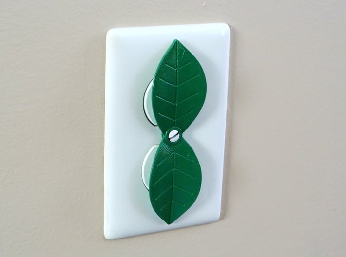 Leaf shaped outlet cover 3d printed