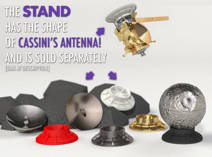 MIMAS Saturn's Moon Ring Box 3d printed Insert Ring Holder and Stand sold separately.
