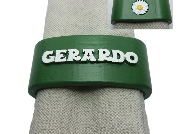 GERARDO napkin ring with daisy 3d printed 
