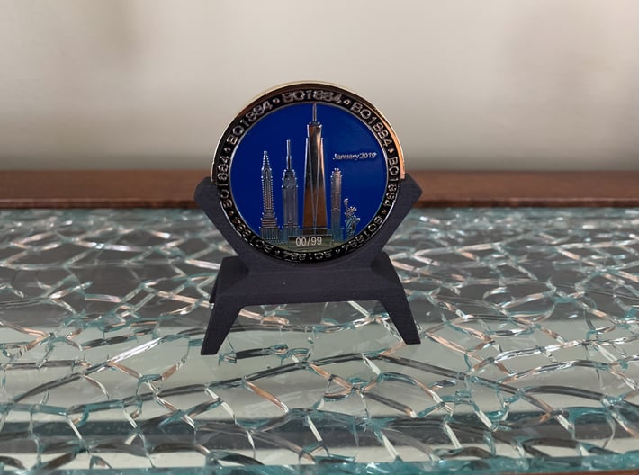 Challenge Coin Stand - 1.75IN - Plastic 3d printed 