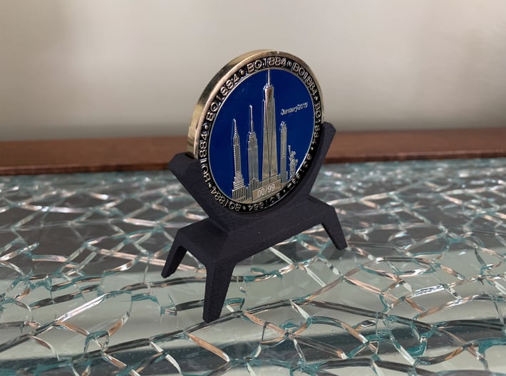 Challenge Coin Stand - 1.75IN - Plastic 3d printed 