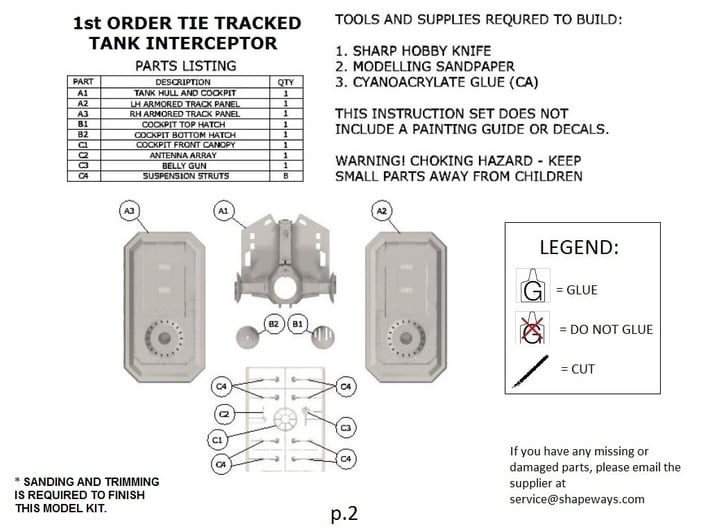1st Order TIE Tank Interceptor 3d printed 