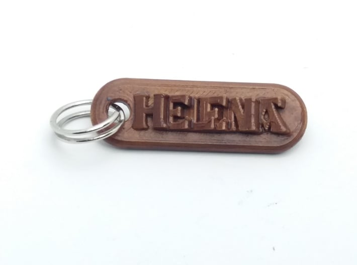 HELENA Personalized keychain embossed letters 3d printed 